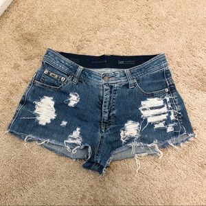 Lee’s Vintage High Waisted Ripped Shorts
